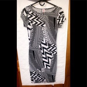 Black and white form fitting dress